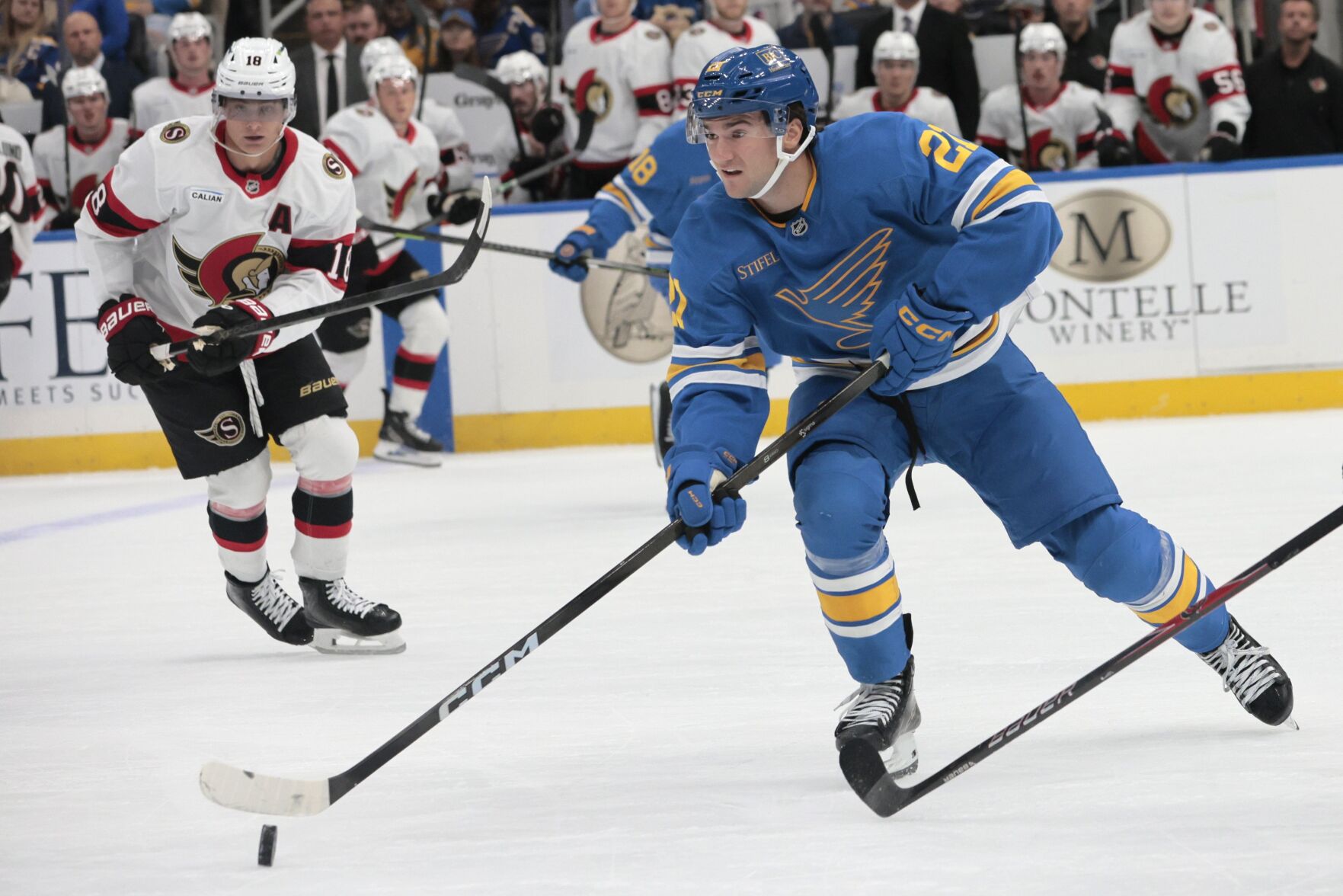 The 51黑料 Blues host the Ottawa Senators in a preseason game